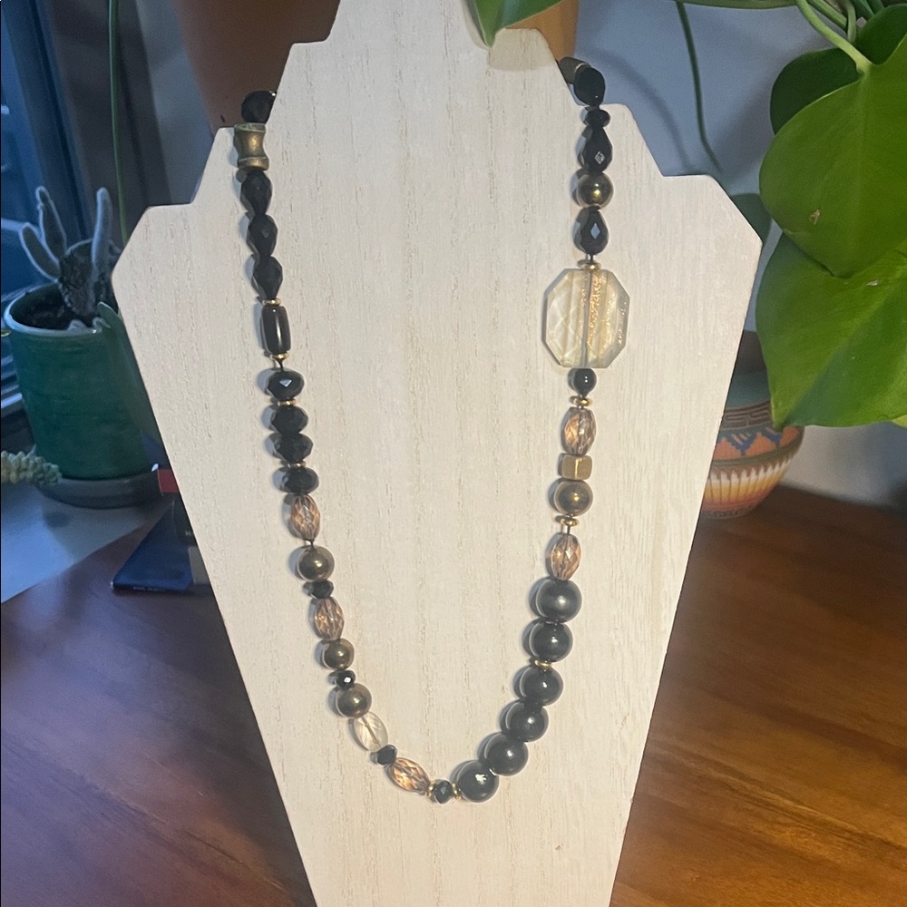 Harold's Black and Gold Beaded Necklace